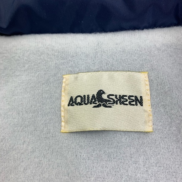 Vintage Aqua Sheen Packable Hooded Jacket Blue M - Picture 6 of 11